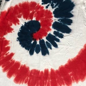 Tie Dye Mens Tank Red, White, and Blue
